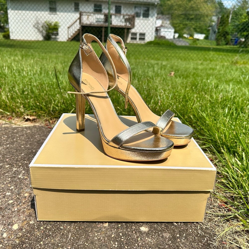 Michael Kors Margot Platform Heels - Pale Gold